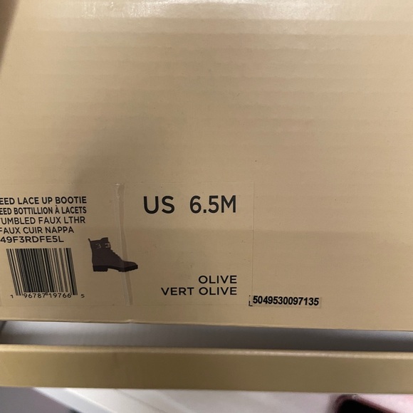 Olive Green Leather Ankle Boots - Picture 4 of 4